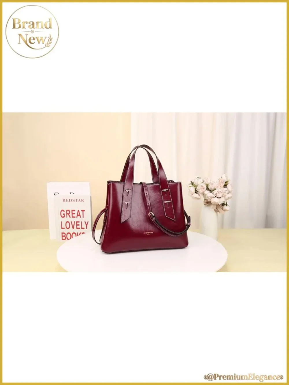 Genuine Leather Satchel Handbag Women Crossbody Top-handle Tote Purse